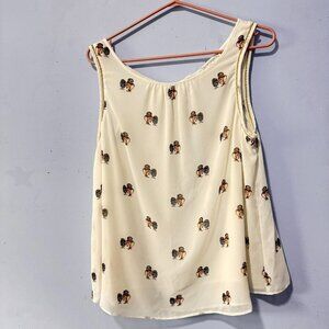 Temperance off white ladies size large with‎ owls blouse